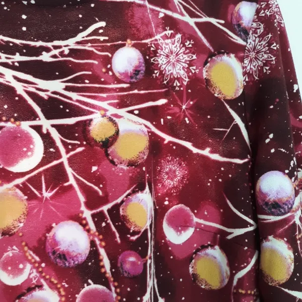Tacera Dress Size Medium Burgundy Artsy Festive Winter Holiday Party Christmas - Image 9