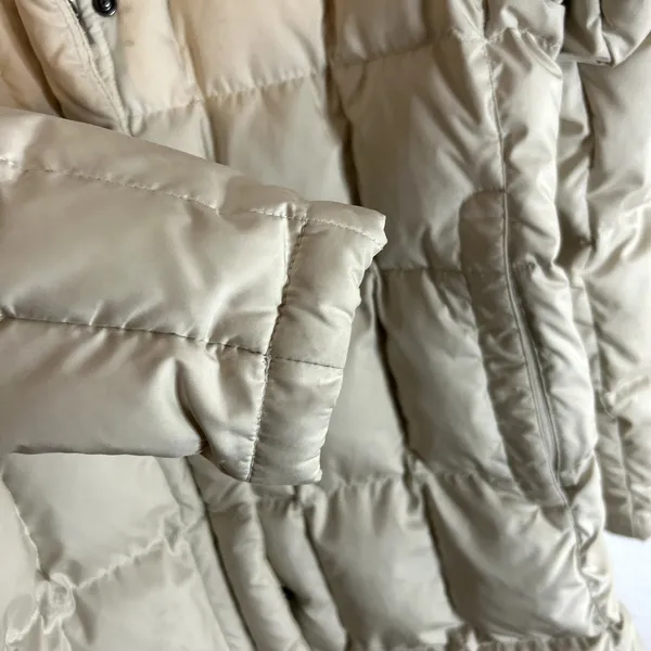 The North Face 600 Fill Vintage Puffer Parka Womens Size Large Cream Silver 2008 - Image 12