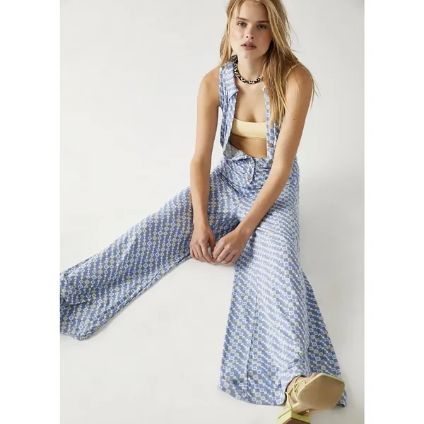 Free people Shayla Halter Jumpsuit size L - Image 3