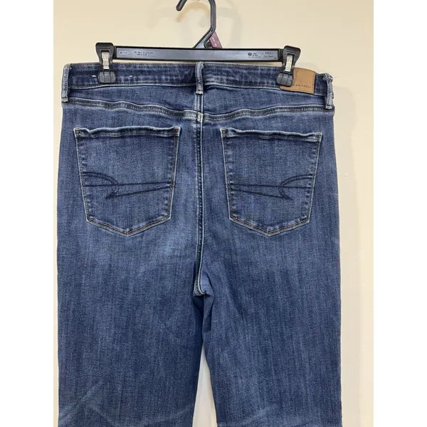 American Eagle Hi Rise Stretch Bootcut Flare Jeans Women's 14x29 Blue Dark Boho - Image 5