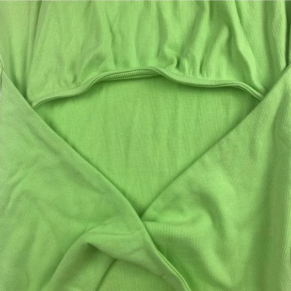 Lovers + Friends women's XL Green V-neck mini dress Sundress twist front open - Image 4