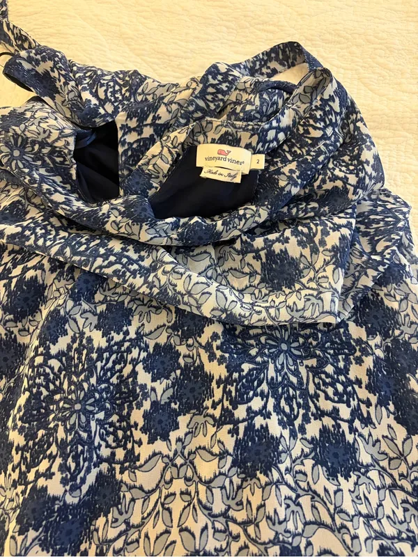 Vineyard Vines Blue and White Floral Maxi Dress - Image 3