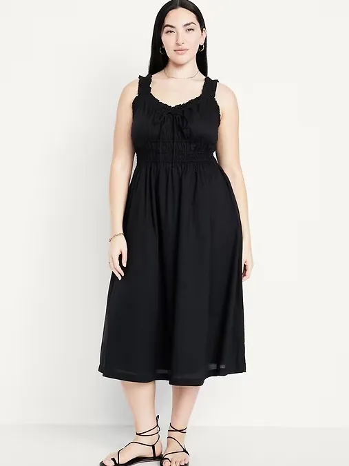 Old Navy Waist-Defined Ruffled Midi Dress - Image 8