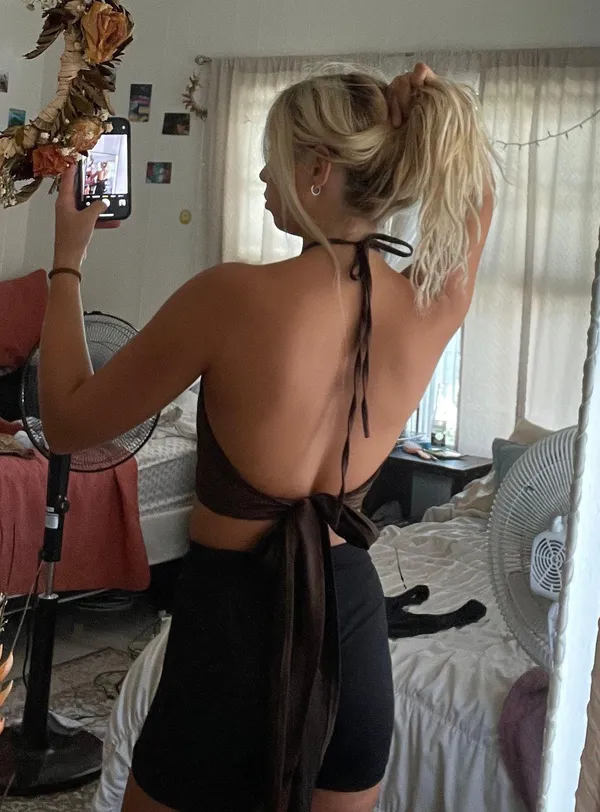 Brown Silk Tie Crop - Image 2