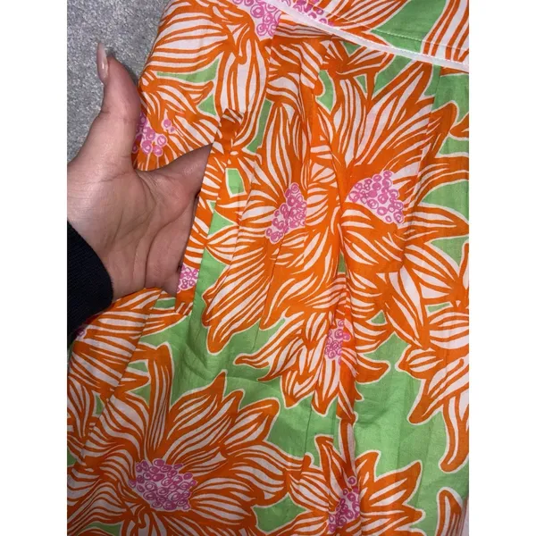 Lilly Pulitzer Fayette Avocado Green Crush Cotton Lawn Skirt‎ 4 - Image 3