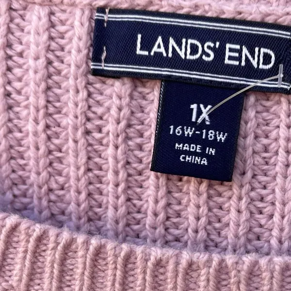 Lands’ End size 1X dolman sleeve chunky knit sweater. - Image 3
