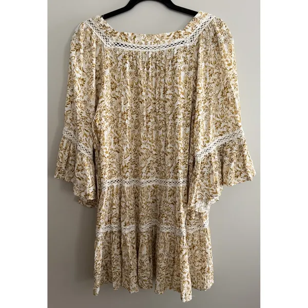 Free People Talk About It Tunic Top Ivory Combo Women's Size Medium‎ - Image 2