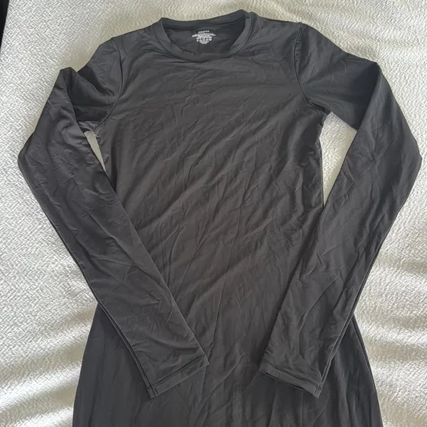SKIMS Fits Everybody crew Neck long sleeve Dress, BLACK, Large , $88 - Image 5