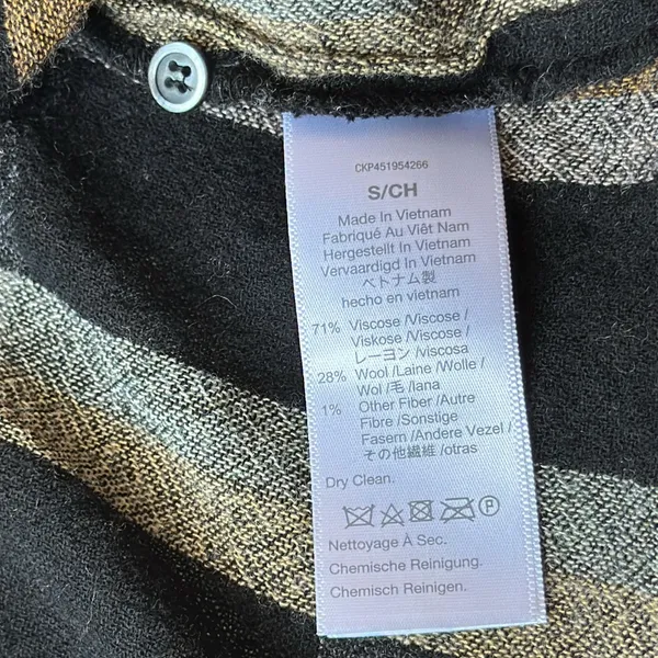 Madewell Black & Tan Toned Plaid Wool Blend Long Sleeve Top Size S - Image 9