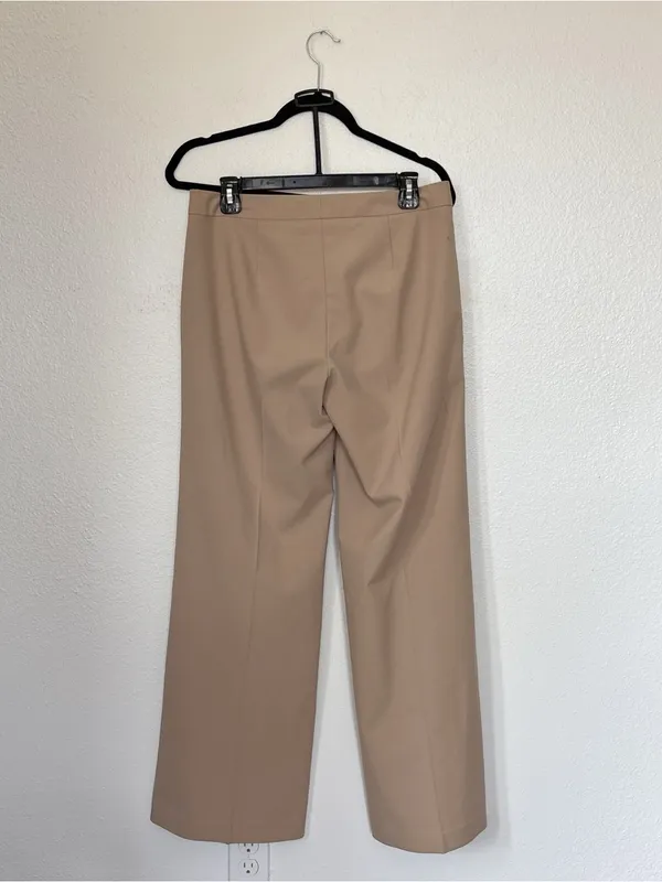 Vintage 90s Express Khaki Wide Leg Trousers - Image 5