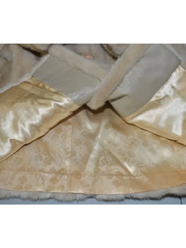 Vintage Dubrowsky & Joseph Faux Fur Coat Size 14 Cream Beige Plush Mod Jacket - Image 11