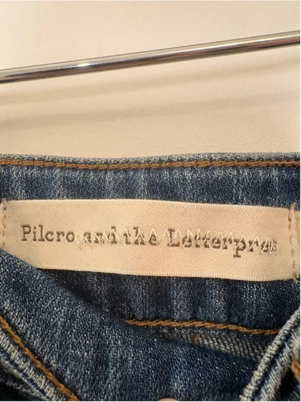 Pilcro and the Letterpress Anthropologie Flare Jean 30 Women Floral Mesh Embroidered Boho Festival - Image 3