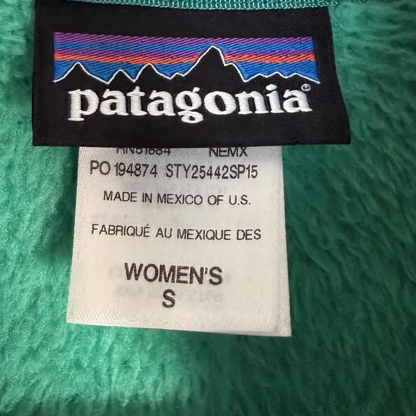 Patagonia Womens Re-Tool Snap-T‎ Fleece Pullover Teal Green 25442 Small - Image 3