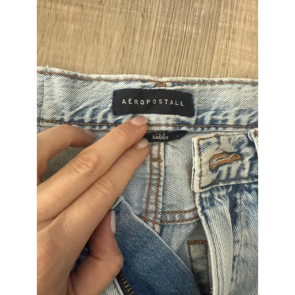 Aéropostale 90s Baggy High‎ Rise Distressed Jeans - Size 4 / 28" Waist - Image 3