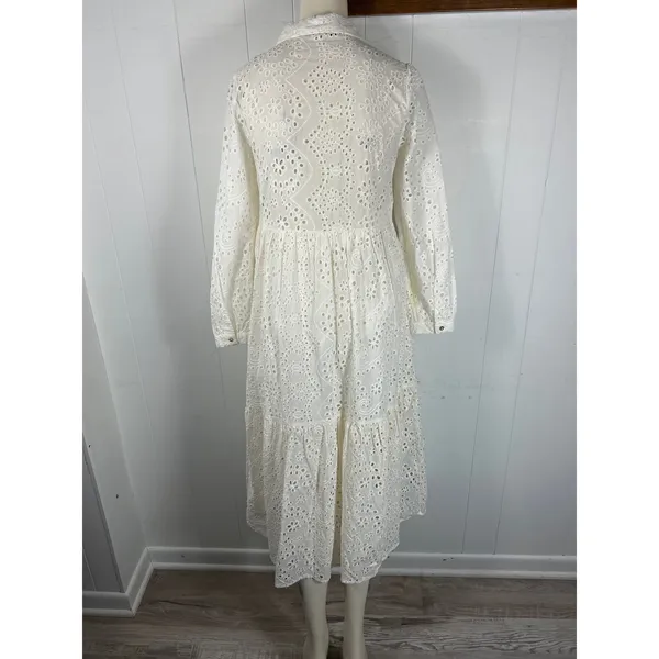 Zara Woman Zw Collection Cutwork Embroidery Eyelet Off White Dress Size S. - Image 4