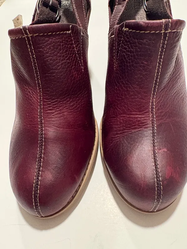 Timberland Women's Burgundy Leather Slingback Clog Heels - Image 3