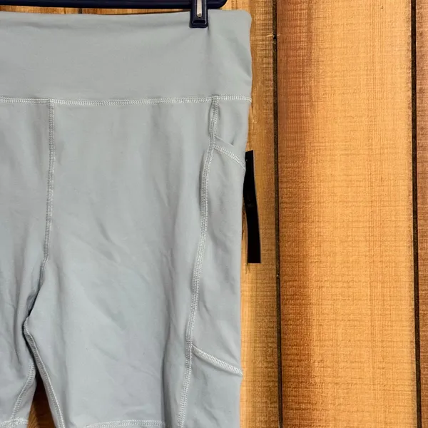 Mono B High Rise Biker Shorts 2XL Blue Pockets Activewear - Image 3