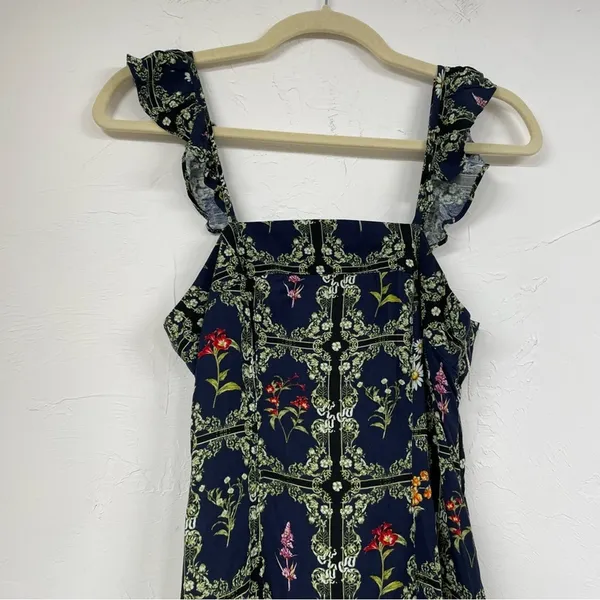 Agua Bendita X Target Blue Ruffled Ditsy Floral Mini Dress XXS Tiered Boho - Image 3
