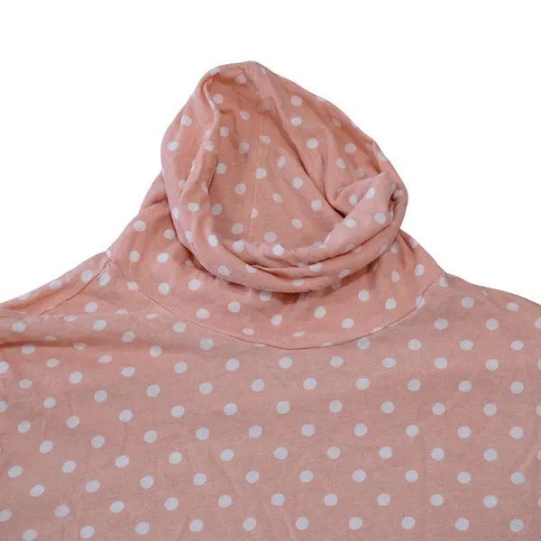 J. Crew Women's Size Small Tissue Turtleneck Shirt Pale Pink Polka Dot Layering - Image 3