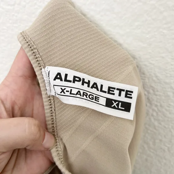 [Alphalete] Tan Linen Seamless Stratus Crop Tank Top Crew Neck Workout Size XL - Image 10