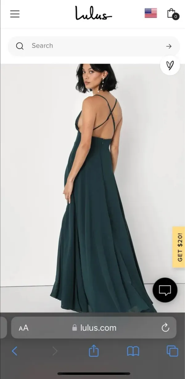 XS Dress Lulus Green Maxi - Image 2