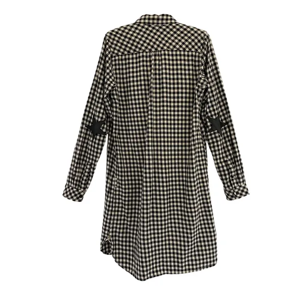 Maison Scotch Black & White Gingham Plaid Button Front Dress size Medium - Image 4