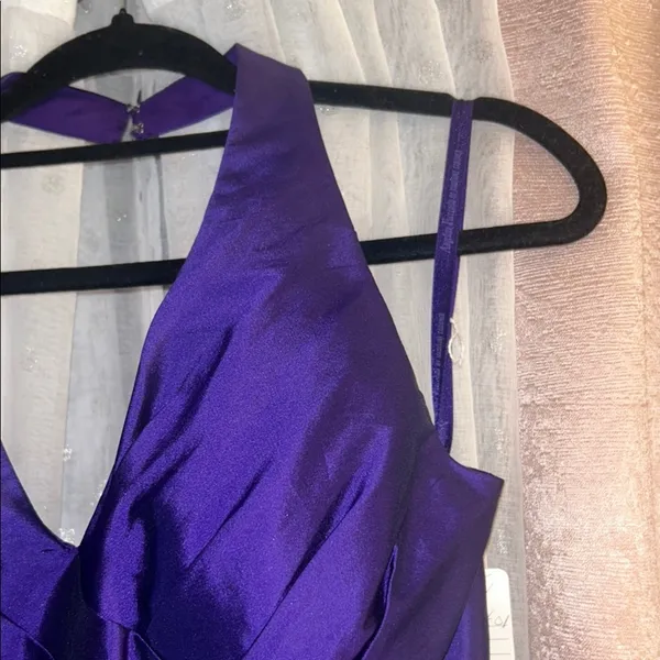 NWT Angelina Faccenda Size 12 Violet Halter Style Dress - Image 4