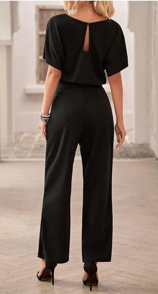 PRETTYGARDEN NEW V Neck Long Sleeve Pockets Long Pants Romper Jumpsuit S NO BELT - Image 2