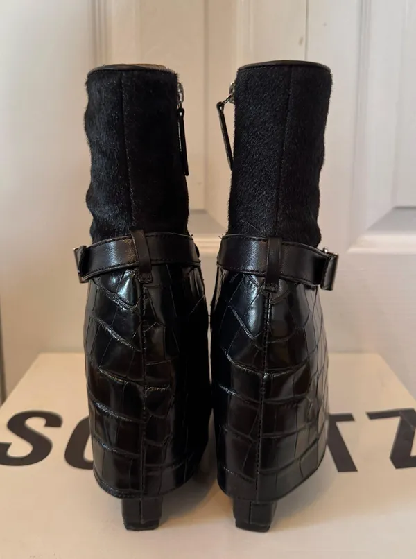 Jorian Crocodile Embossed Leather Bootie - Image 3