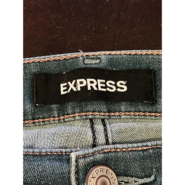 Express Legging Mid Rise Jeans Womens 6R Medium Wash Blue Jegging Stretch Denim - Image 8