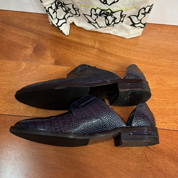Freda Salvador Croc-Embossed studs Laceless Wear D'Orsay Oxford‎ Flats size 7 - Image 6