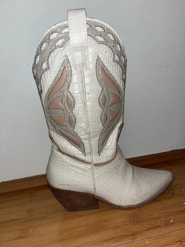 Steve Madden Cowboy Boots White - Image 9
