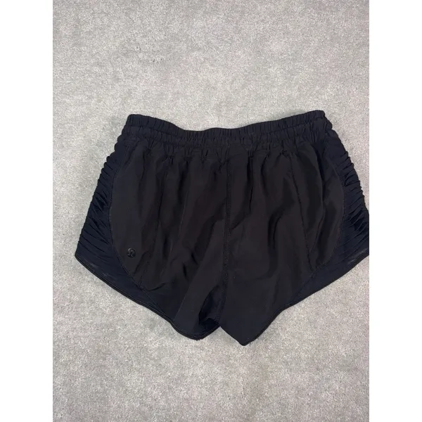 lululemon hotty-hot shorts ruched side black reflective 4 - Image 4