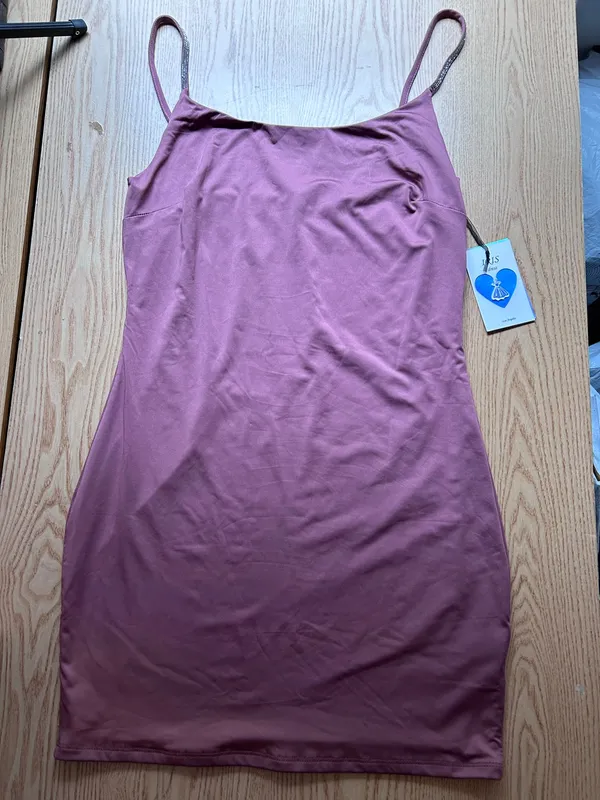 New Womens Iris Strapless Dress w/Diamonds 💎 Straps Mauve Dusty Rose Size Large - Image 2