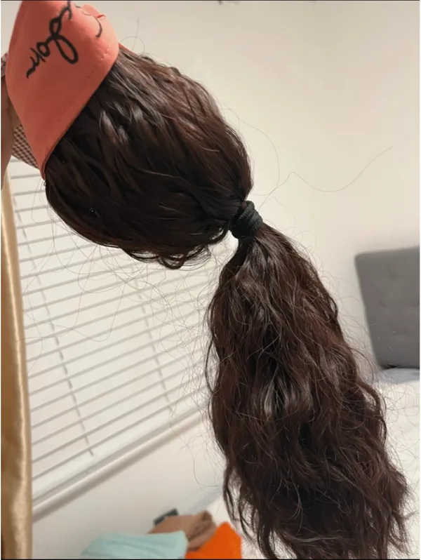 Wig with a hat Brown Size undefined - Image 4