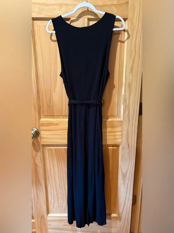 Anthropologie Maeve Black Sleeveless Draped Maxi Dress women’s L - Image 2