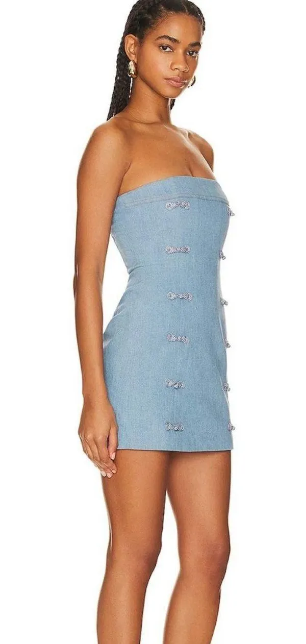 Revolve Lara Denim Mini Dress - Image 4