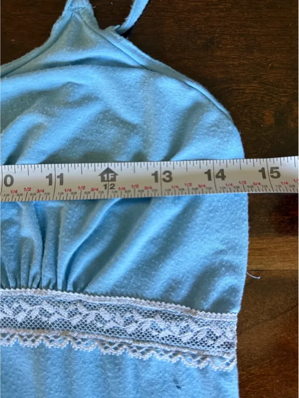 Victoria's Secret Angel Light Blue Lace Trim Slip Dress Size M - Image 8