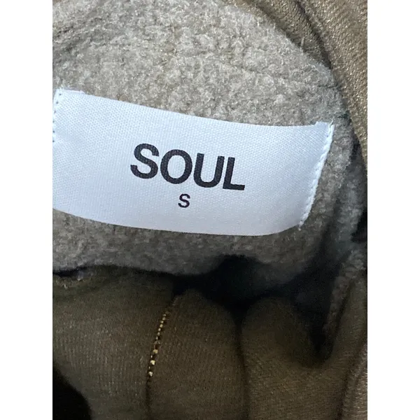 Soul Cycle Women's Olive Green GWCH Fleece Long Sleeve Half Zip Sweatshirt Sz S - Image 5