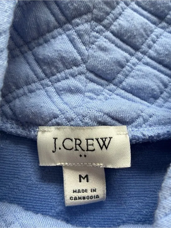 J. Crew Light Blue Quilted Turtleneck Pullover size M - Image 3