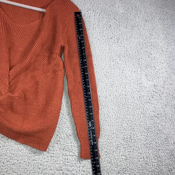 Akira Sweater Women Small V Neck Front Knot‎ Long Sleeve Boho Coquette Chic - Image 3