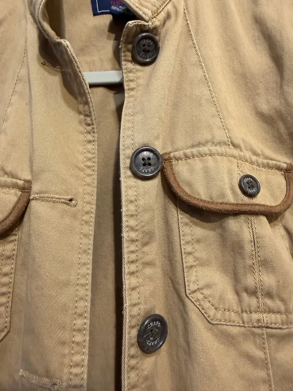 Chaps Denim Women’s Tan Utility Jacket 100% Cotton  Size Medium - Image 4