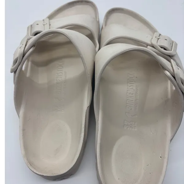 Birkenstock Arizona EVA Sandals Beige White Waterproof Slides EU 37 US 6-6.5 - Image 8
