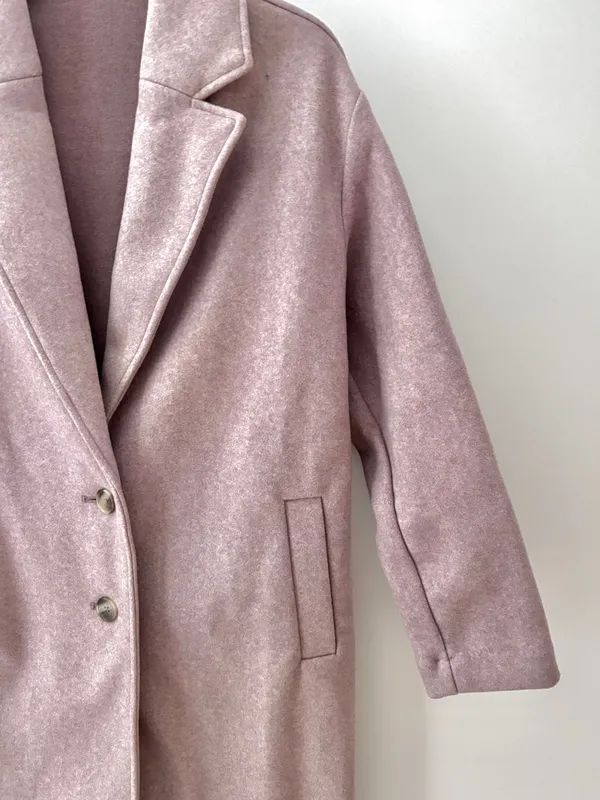 Old Navy Soft-Brushed Long Overcoat Mauve Pink Womens Small Winter Coat - Image 6