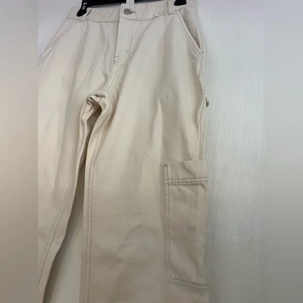 H&M Women's Cream Wide Leg Jeans - Image 5
