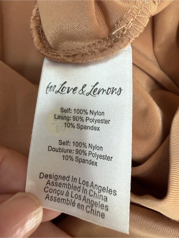 For Love & Lemons Temecula Mesh Embroidered Mini Dress in Nude Rose Pink Large - Image 13