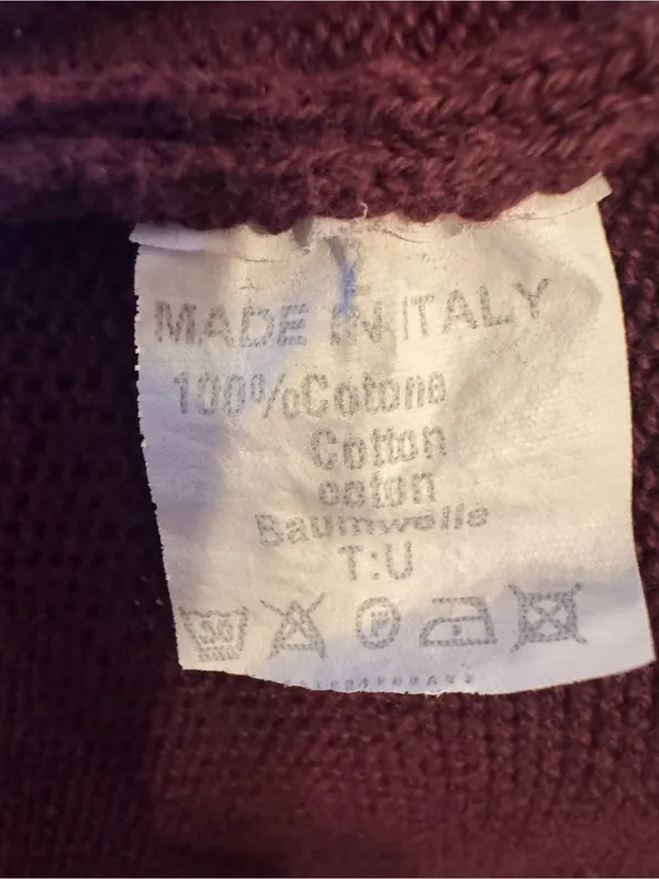 Brandy Melville Maroon Stripe Cotton Sweater – Made in Italy, One Size - Image 4