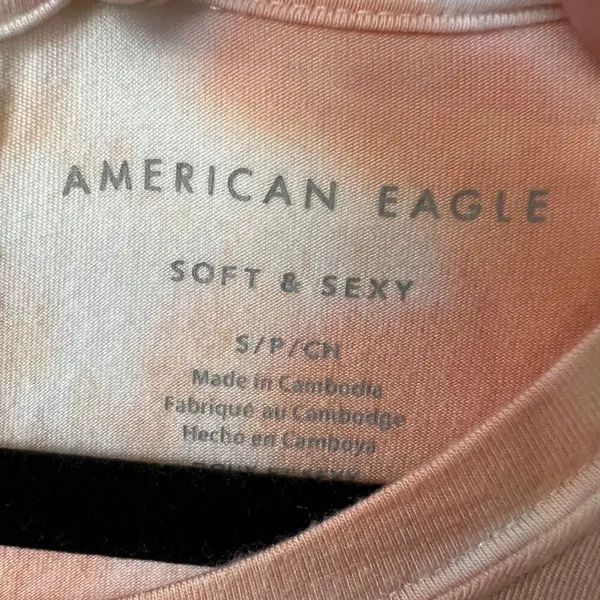 American Eagle‎ soft & sexy orange tie dye t-shirt oversized women’s size small - Image 5