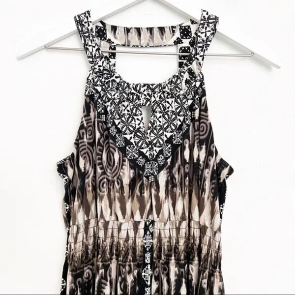 Soma‎ Dress Size Small Multicolored Keyhole Halter Soft Jersey Boho Coastal Chic - Image 2