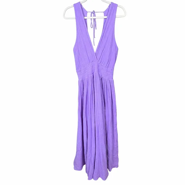Jen's Pirate Booty Lilac Purple Cotton Shorecrest Gauze Smocked Flowy Maxi Dress - Image 4